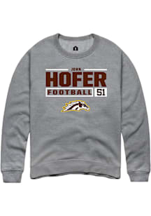 John Hofer  Rally Western Michigan Broncos Mens Grey Football NIL Stacked Box Long Sleeve Crew Swe..
