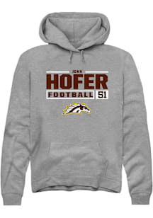 John Hofer  Rally Western Michigan Broncos Mens Grey Football NIL Stacked Box Long Sleeve Hoodie