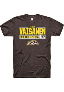 Joona Vaisanen Brown Western Michigan Broncos NIL Stacked Box Short Sleeve T Shirt