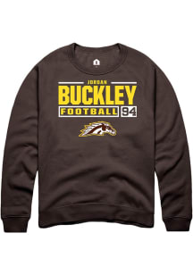 Jordan Buckley Rally Mens Brown Western Michigan Broncos NIL Stacked Box Crew Sweatshirt