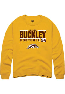 Jordan Buckley Rally Mens Gold Western Michigan Broncos NIL Stacked Box Crew Sweatshirt