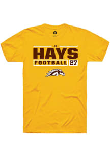 JR Hays Gold Western Michigan Broncos NIL Stacked Box Short Sleeve T Shirt