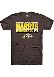 Julian Harris  Western Michigan Broncos Brown Rally NIL Stacked Box Short Sleeve T Shirt
