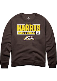 Julian Harris  Rally Western Michigan Broncos Mens Brown NIL Stacked Box Long Sleeve Crew Sweatshi..