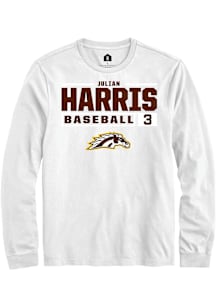 Julian Harris  Western Michigan Broncos White Rally NIL Stacked Box Long Sleeve T Shirt