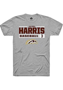 Julian Harris  Western Michigan Broncos Grey Rally NIL Stacked Box Short Sleeve T Shirt
