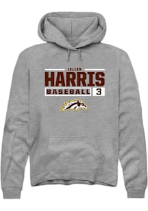 Julian Harris  Rally Western Michigan Broncos Mens Grey NIL Stacked Box Long Sleeve Hoodie