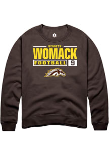 Kenneth Womack Rally Mens Brown Western Michigan Broncos NIL Stacked Box Crew Sweatshirt