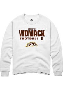 Kenneth Womack Rally Mens White Western Michigan Broncos NIL Stacked Box Crew Sweatshirt