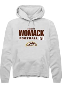 Kenneth Womack Rally Mens White Western Michigan Broncos NIL Stacked Box Hooded Sweatshirt