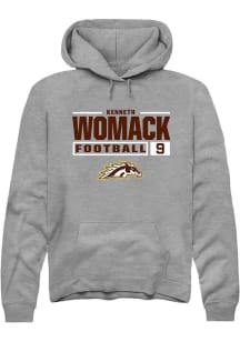 Kenneth Womack Rally Mens Grey Western Michigan Broncos NIL Stacked Box Hooded Sweatshirt