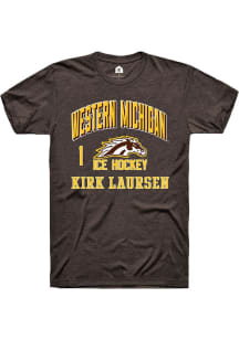 Kirk Laursen Brown Western Michigan Broncos NIL Arch Logo Short Sleeve T Shirt