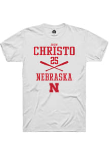 Drew Christo White Nebraska Cornhuskers NIL Sport Icon Short Sleeve T Shirt