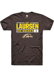 Kirk Laursen Brown Western Michigan Broncos NIL Stacked Box Short Sleeve T Shirt