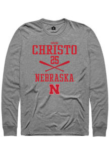 Drew Christo Rally Mens Graphite Nebraska Cornhuskers NIL Sport Icon Tee
