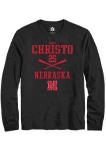 Drew Christo Rally Mens Black Nebraska Cornhuskers NIL Sport Icon Tee