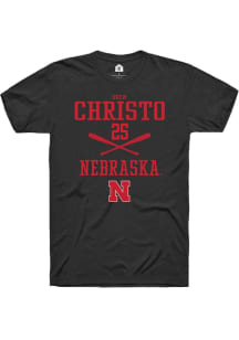 Drew Christo Black Nebraska Cornhuskers NIL Sport Icon Short Sleeve T Shirt