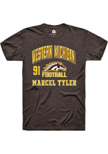Marcel Tyler Brown Western Michigan Broncos NIL Arch Logo Short Sleeve T Shirt