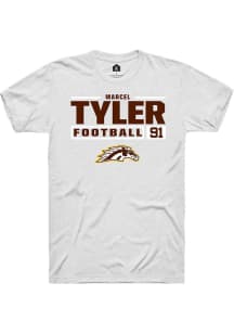 Marcel Tyler White Western Michigan Broncos NIL Stacked Box Short Sleeve T Shirt