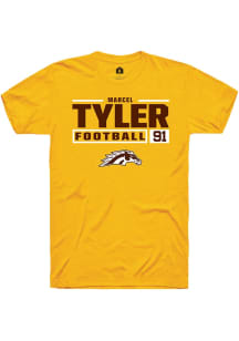 Marcel Tyler Gold Western Michigan Broncos NIL Stacked Box Short Sleeve T Shirt