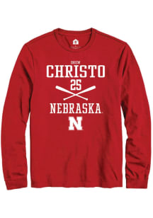 Drew Christo Rally Mens Red Nebraska Cornhuskers NIL Sport Icon Tee