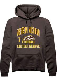 Mareyohn Hrabowski Rally Mens Brown Western Michigan Broncos NIL Arch Logo Hooded Sweatshirt