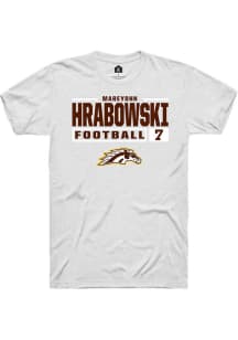 Mareyohn Hrabowski White Western Michigan Broncos NIL Stacked Box Short Sleeve T Shirt