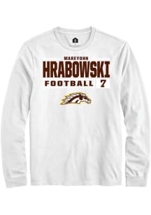 Mareyohn Hrabowski Rally Mens White Western Michigan Broncos NIL Stacked Box Tee