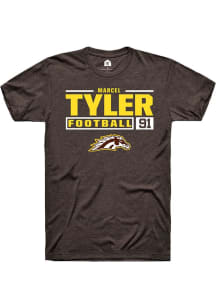 Marcel Tyler Brown Western Michigan Broncos NIL Stacked Box Short Sleeve T Shirt