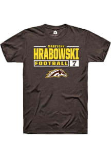 Mareyohn Hrabowski Brown Western Michigan Broncos NIL Stacked Box Short Sleeve T Shirt