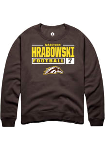 Mareyohn Hrabowski Rally Mens Brown Western Michigan Broncos NIL Stacked Box Crew Sweatshirt