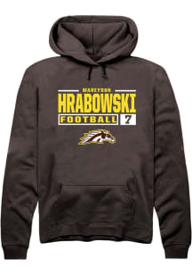 Mareyohn Hrabowski Rally Mens Brown Western Michigan Broncos NIL Stacked Box Hooded Sweatshirt