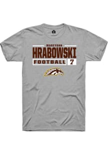 Mareyohn Hrabowski Grey Western Michigan Broncos NIL Stacked Box Short Sleeve T Shirt