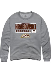 Mareyohn Hrabowski Rally Mens Grey Western Michigan Broncos NIL Stacked Box Crew Sweatshirt