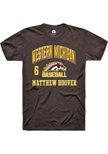 Matthew Hoover Brown Western Michigan Broncos NIL Arch Logo Short Sleeve T Shirt