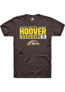 Matthew Hoover Brown Western Michigan Broncos NIL Stacked Box Short Sleeve T Shirt