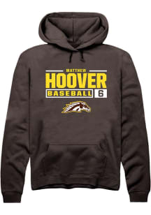 Matthew Hoover Rally Mens Brown Western Michigan Broncos NIL Stacked Box Hooded Sweatshirt