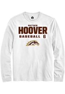 Matthew Hoover Rally Mens White Western Michigan Broncos NIL Stacked Box Tee