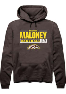 Michael Maloney Rally Mens Brown Western Michigan Broncos NIL Stacked Box Hooded Sweatshirt