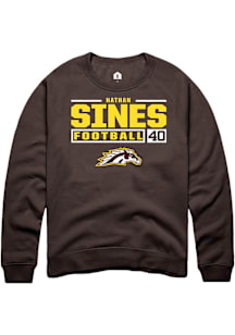 Nathan Sines  Rally Western Michigan Broncos Mens Brown Football NIL Stacked Box Long Sleeve Crew..