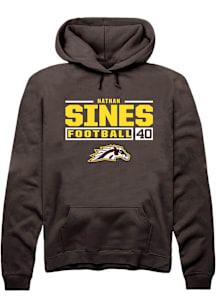 Nathan Sines  Rally Western Michigan Broncos Mens Brown Football NIL Stacked Box Long Sleeve Hoodi..