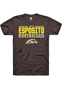 Nick Esposito  Western Michigan Broncos Brown Rally Football NIL Stacked Box Short Sleeve T Shirt
