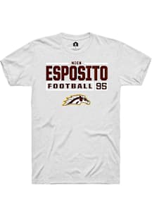 Nick Esposito  Western Michigan Broncos White Rally Football NIL Stacked Box Short Sleeve T Shirt