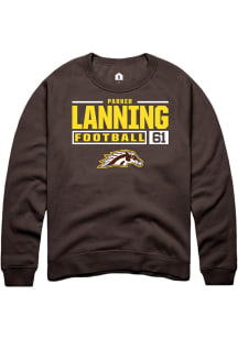 Parker Lanning Rally Mens Brown Western Michigan Broncos NIL Stacked Box Crew Sweatshirt