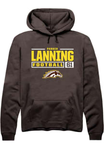 Parker Lanning Rally Mens Brown Western Michigan Broncos NIL Stacked Box Hooded Sweatshirt