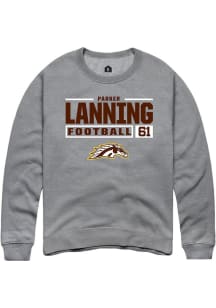 Parker Lanning Rally Mens Grey Western Michigan Broncos NIL Stacked Box Crew Sweatshirt