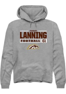 Parker Lanning Rally Mens Grey Western Michigan Broncos NIL Stacked Box Hooded Sweatshirt