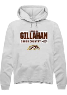 Shannon Gillahan Rally Mens White Western Michigan Broncos NIL Stacked Box Hooded Sweatshirt