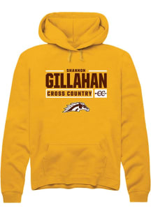 Shannon Gillahan Rally Mens Gold Western Michigan Broncos NIL Stacked Box Hooded Sweatshirt