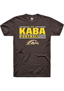 Sid Kaba Brown Western Michigan Broncos NIL Stacked Box Short Sleeve T Shirt